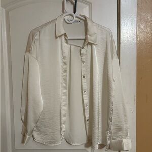 Zara White Button Down Shirt